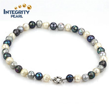 New Design Pearl Bracelet 10mm Potato Mixed Color Genuine Pearl Bracelet